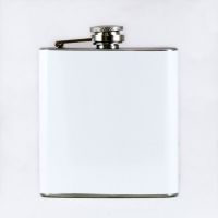 White 6oz Hip Flask