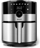 Air Fryer 3.6 Quart, Family Electric Oilless Hot Air Fryer Oven, with Non-Stick Basket and Rack Touch Screen and Knob, 8 Preset Modes, LED Display