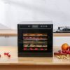 Food Dehydrator (50 Recipes) for Jerky Meat Herbs Fruit, Dryer Machine with Digital Temperature, 6 Stainless Steel Trays RT