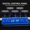 24 inch 46 Bottle Wine Cooler Cabinet Beverage Fridge Small Wine Cellar Soda Beer Counter Top Bar Quiet Operation Compressor Freestanding Clear Glass