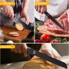 7 Pieces Kitchen Knife Set with Block - Ultra Sharp Professional Chef Knife Set with Black Non-stick Coating Blade