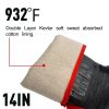 Oven Gloves 14" 932F, Smoke-Resistant Cooking Barbecue Grill Gloves, Waterproof, Fire-Resistant And Oil-Resistant Neoprene Coating RT