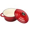 COOKWIN Enameled Cast Iron Dutch Oven with Self Basting Lid, Enamel Coated Cookware Pot 4.5QT