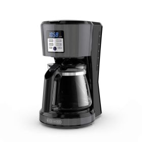Home And Commercial 12-Cup Programmable Coffee Maker (Main Material: Plastic, Color: Black)