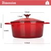 COOKWIN Enameled Cast Iron Dutch Oven with Self Basting Lid, Enamel Coated Cookware Pot 4.5QT