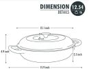 COOKWIN Cast Iron Casserole Braiser, 3.8 Quart,Heavy Duty Casserole Skillet with Lid and Dual Handles, Porcelain Enameled Surface Cookware Pot