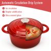 COOKWIN Enameled Cast Iron Dutch Oven with Self Basting Lid, Enamel Coated Cookware Pot 4.5QT