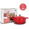 COOKWIN Enameled Cast Iron Dutch Oven with Self Basting Lid, Enamel Coated Cookware Pot 4.5QT